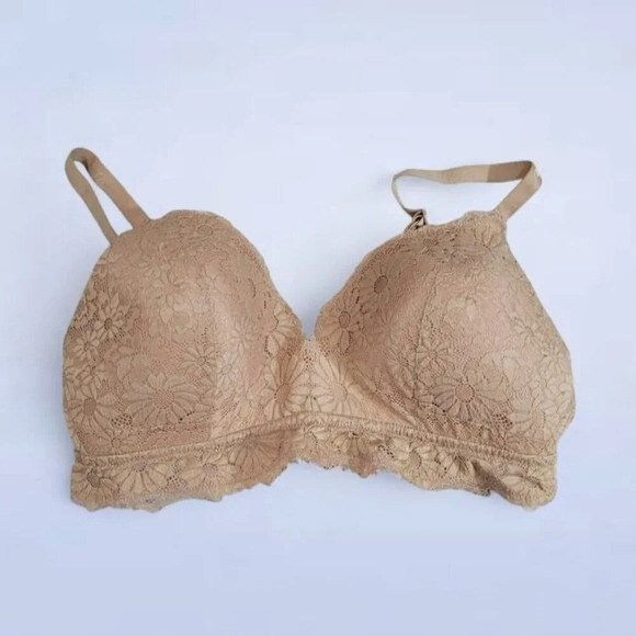 Aerie Beige Lace‎ Wire Free Bra - Size 38DD - Picture 1 of 5
